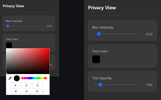 Privacy View Screenshot